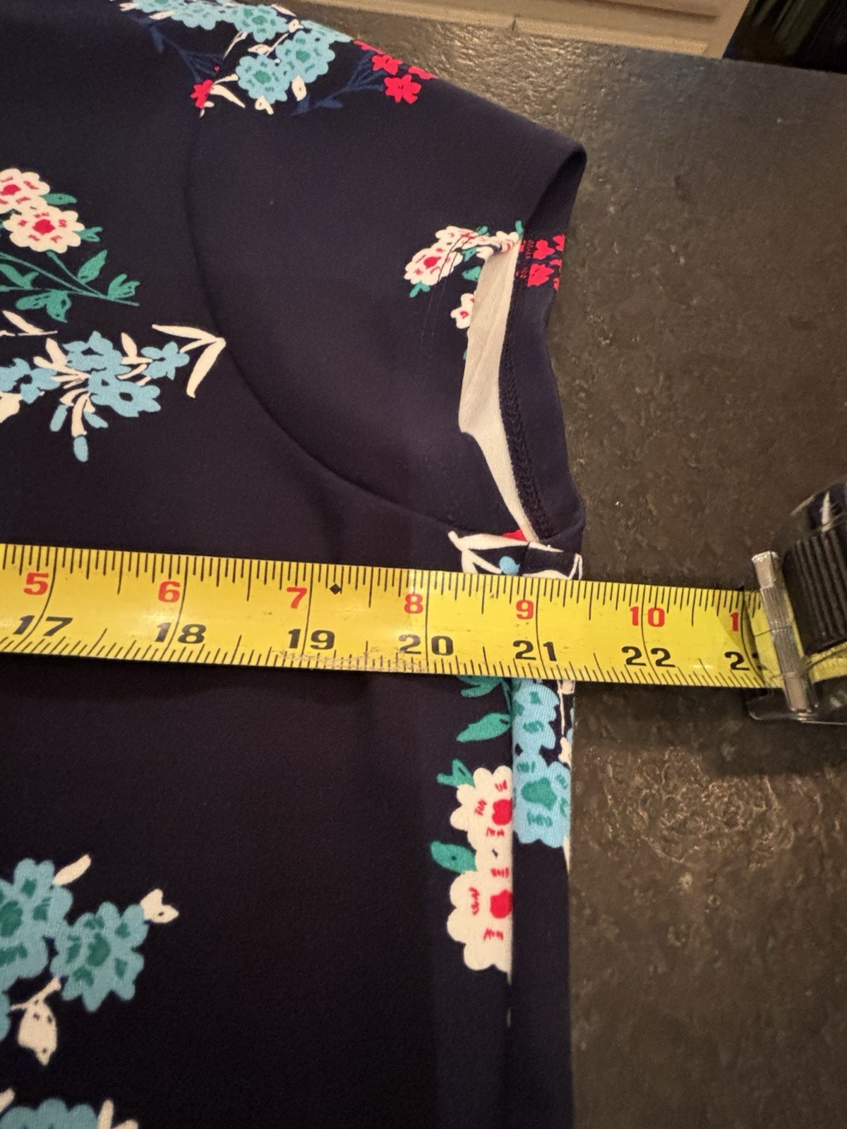 Draper James Women’s Cap Sleeve Dark Blue Navy Floral Slip-On Dress Size 1X