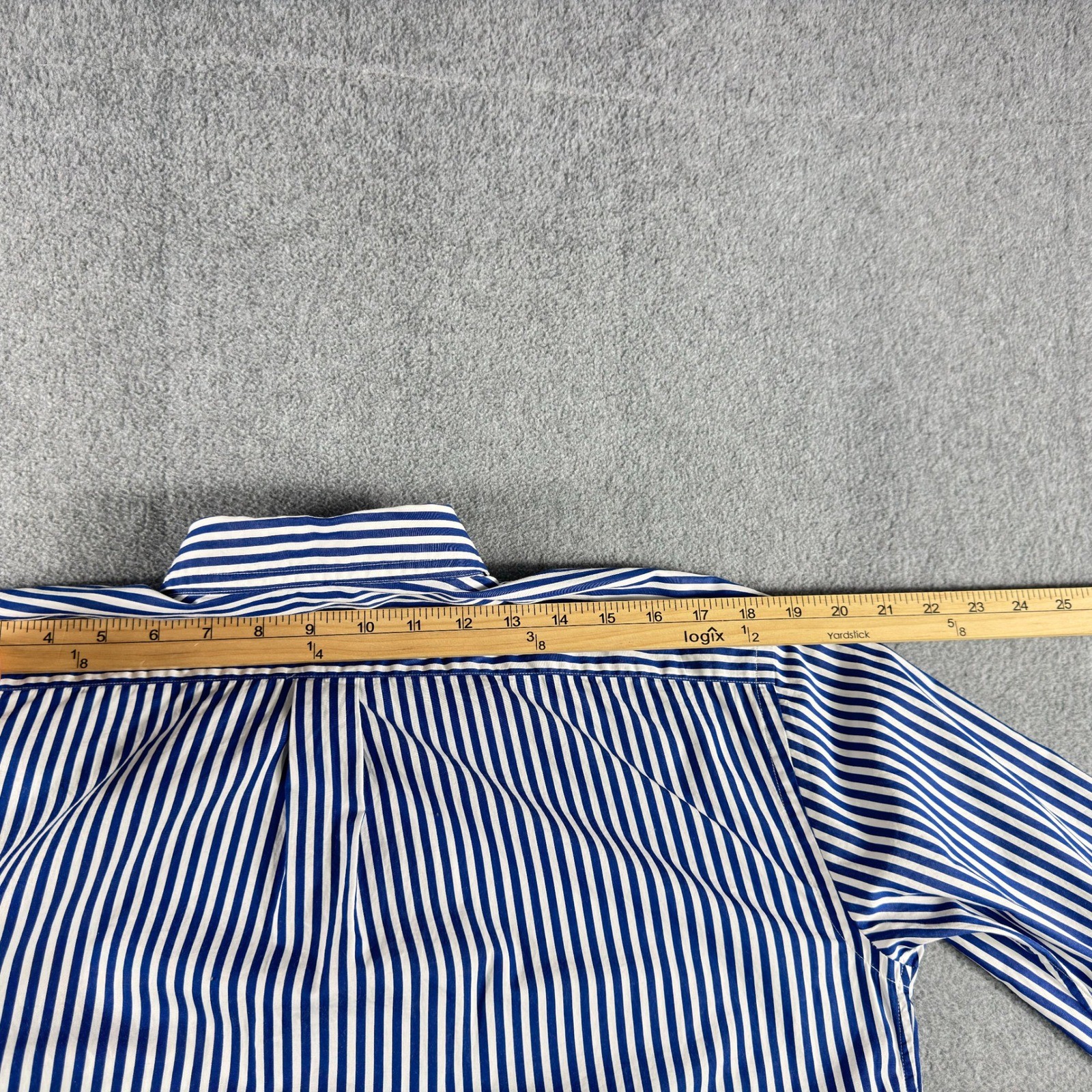 Polo Ralph Lauren Varsity P Patch Shirt Dress Blue White Stripe Size 6 No Belt