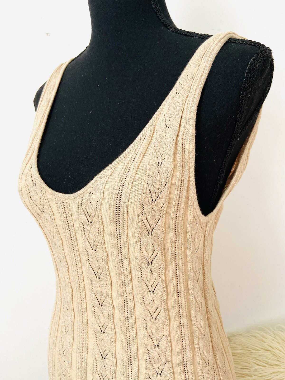 Spell & The Gypsy Collective Size S Frenchie Rib Knit Midi Dress Neutral Colour