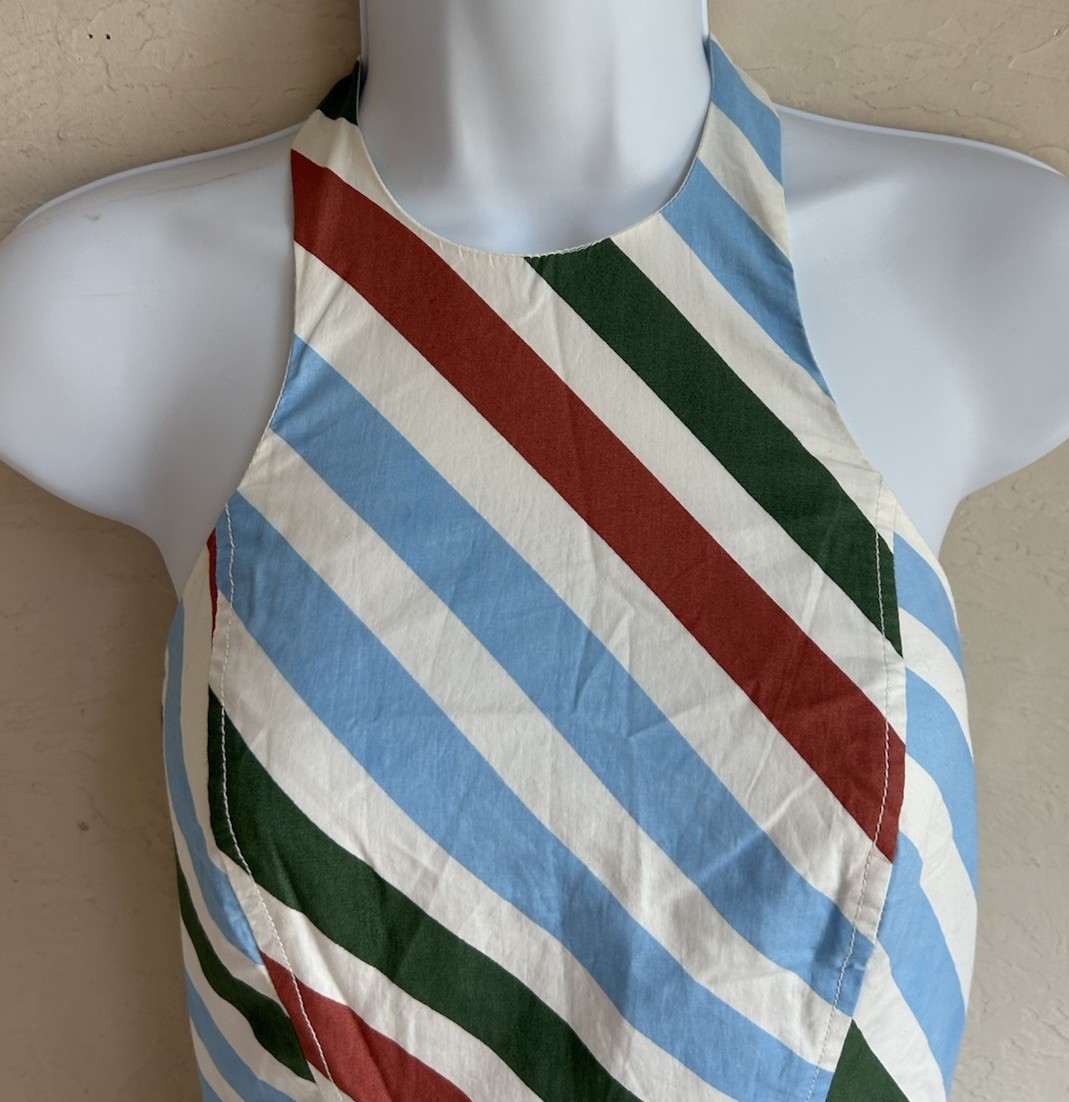 Maeve Anthropologie Striped Halter Midi Dress NWT XS Preppy Coastal Sundress