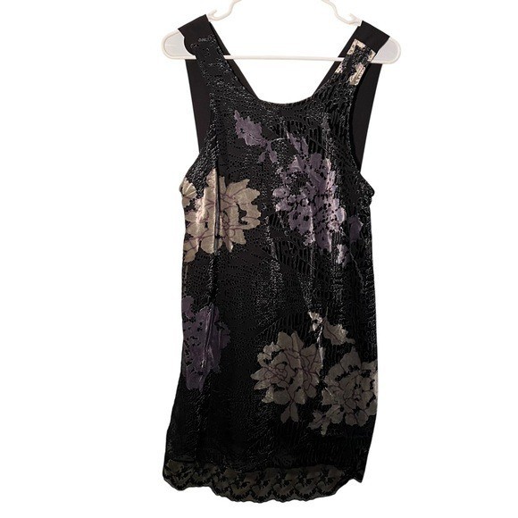 Pins and Needles Women’s Size XS Sleeveless Swing Mini Dress Velvet Black Purple