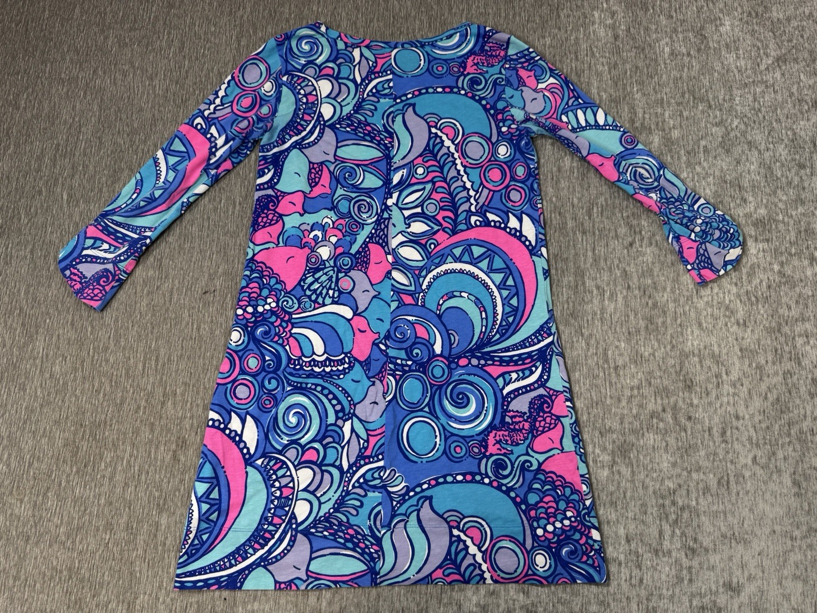 Lilly Pulitzer Dress Womens Small Blue Pink Abigail Shift Mini Seahorse Beach