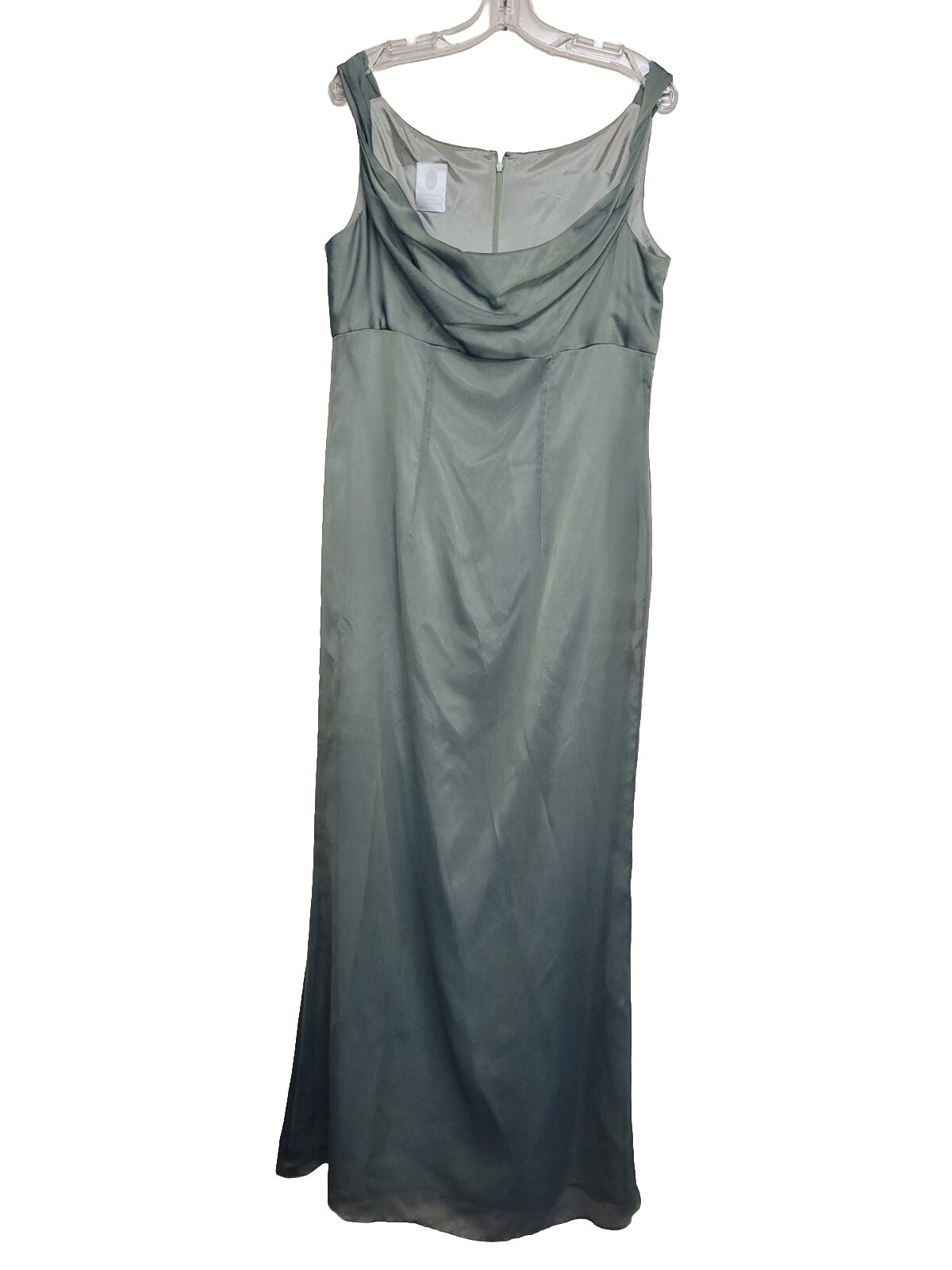 Watters & Watters 9257 Dress Womens 14 NWT Olive Blue Ombre Cowl Formal Gown