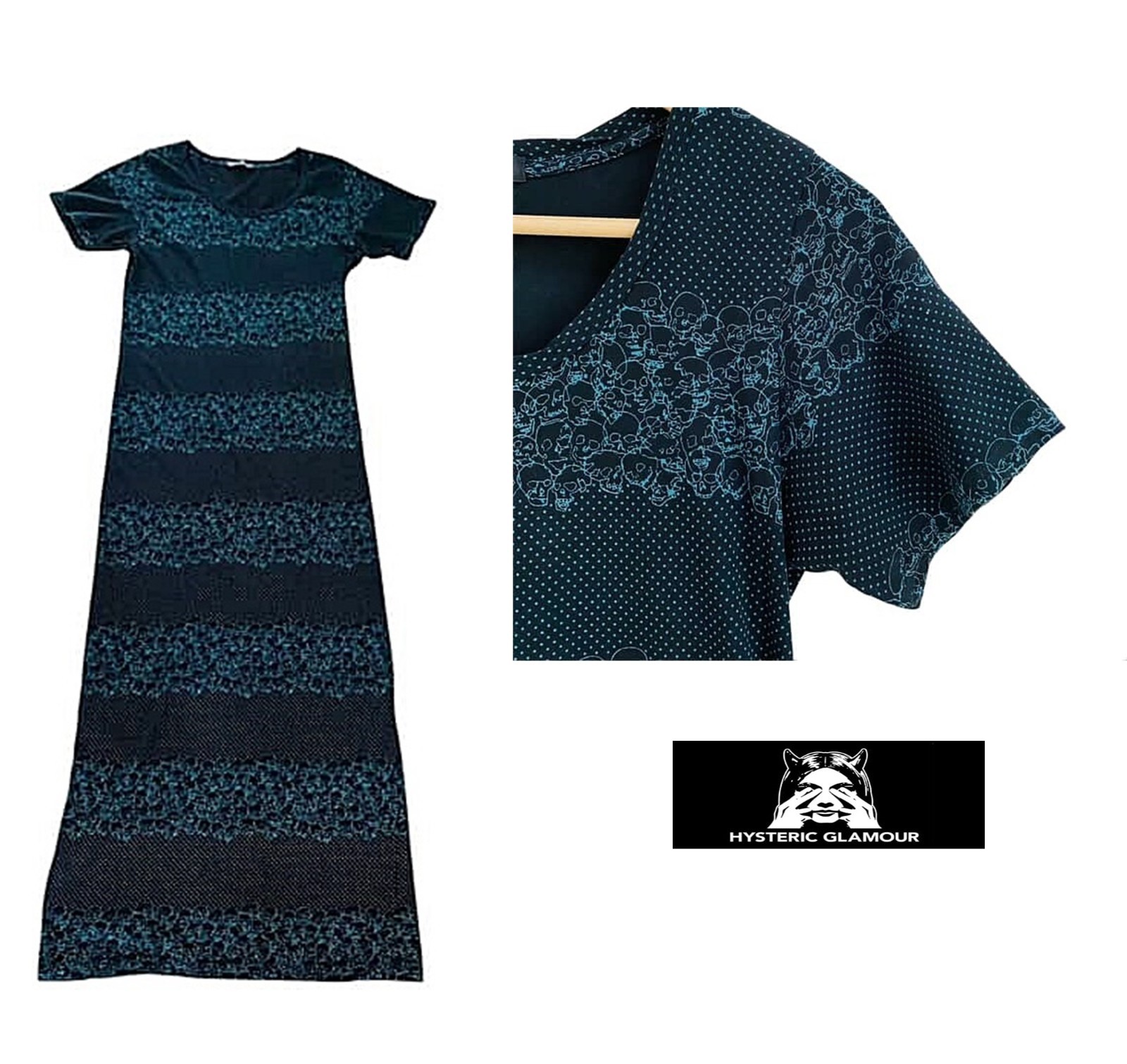 Hysteric Glamour Skulls Maxi Dress Size Free Made in Japan #A