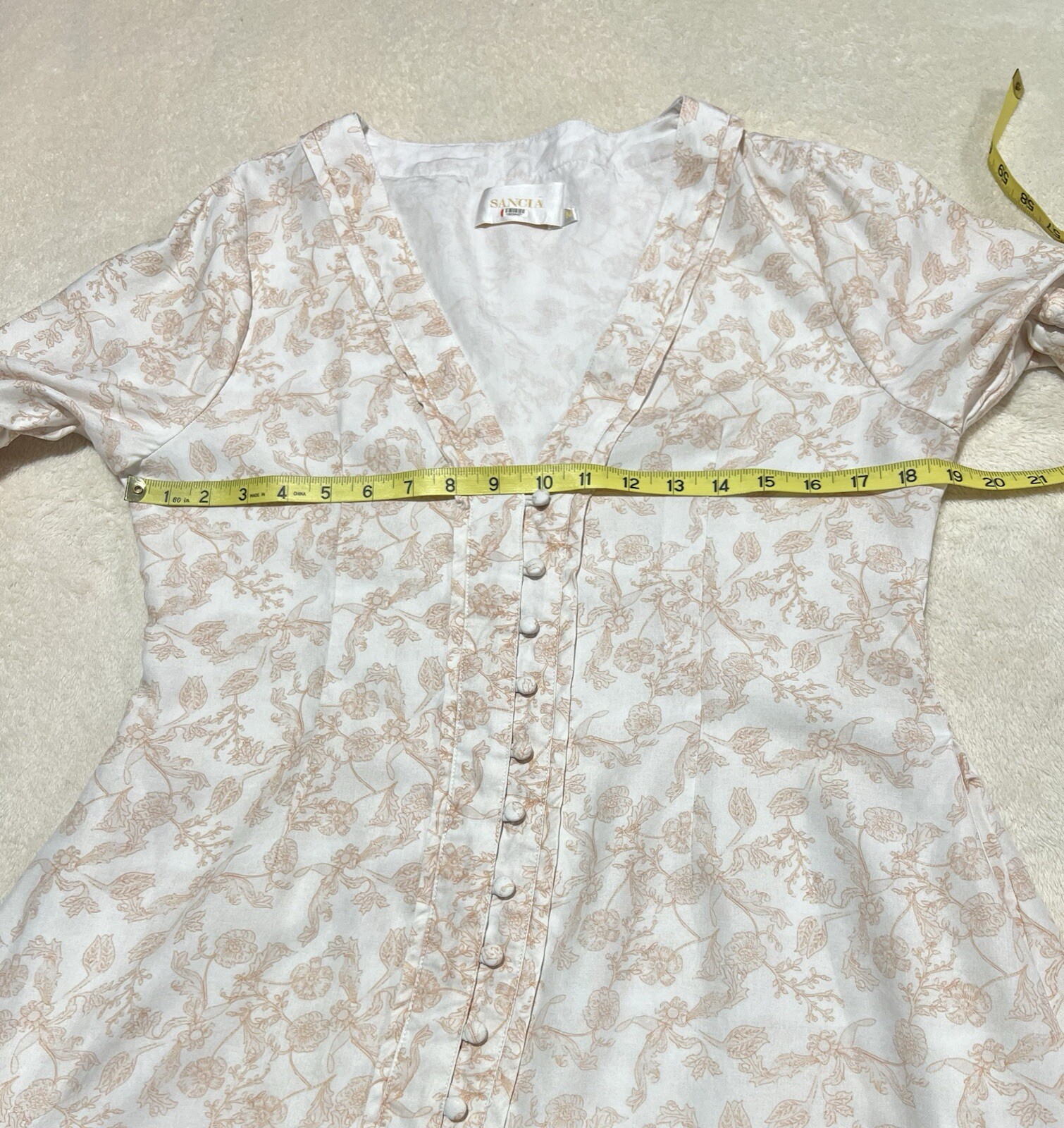 SANCIA The Maryse Long Sleeve Buttons Midi Dress Size M