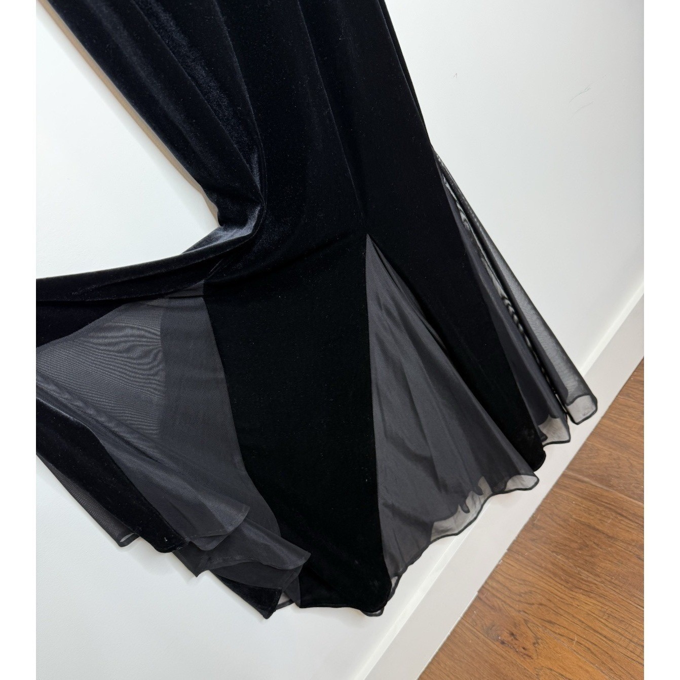 Jessica Howard Velvet Beaded Formal Maxi Dress 12 Black Sleeveless Long Mother