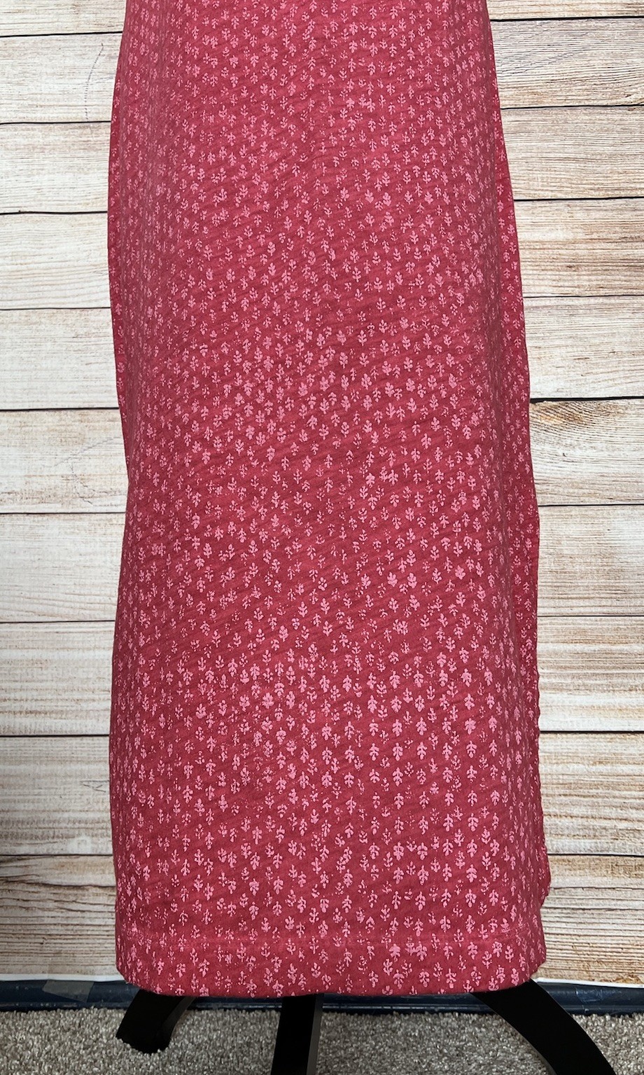 Peruvian Connection Pima Cotton Maxi Dress Sz M Side Slits Floral Pomegranate