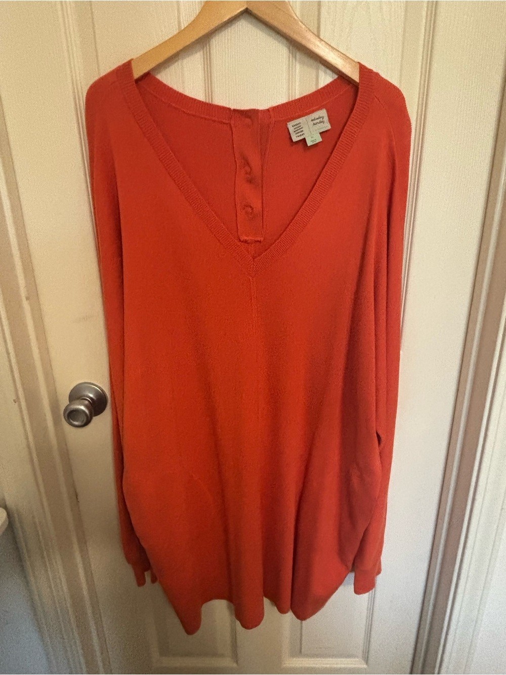 Anthropologie Saturday Sunday Oversized Sweater Dress Orange Rust Knit Tunic