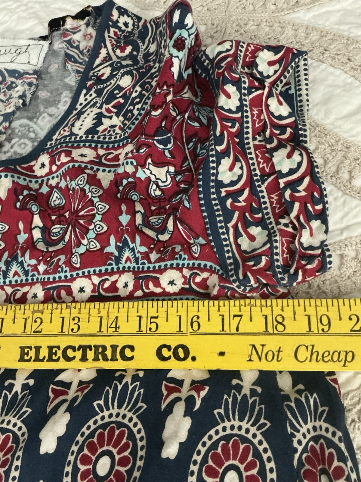 Unbranded Boutique Dress M Patchwork Ruffled Shift Mini Boho Cottagecore NWOT