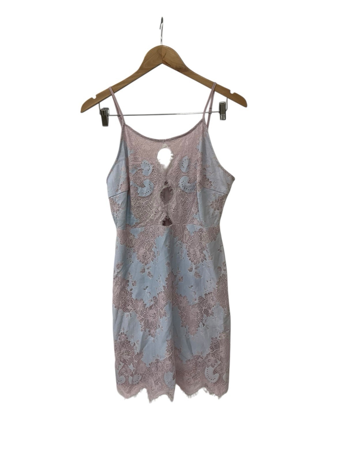NWT Storia Pink Blue Lace Dress L