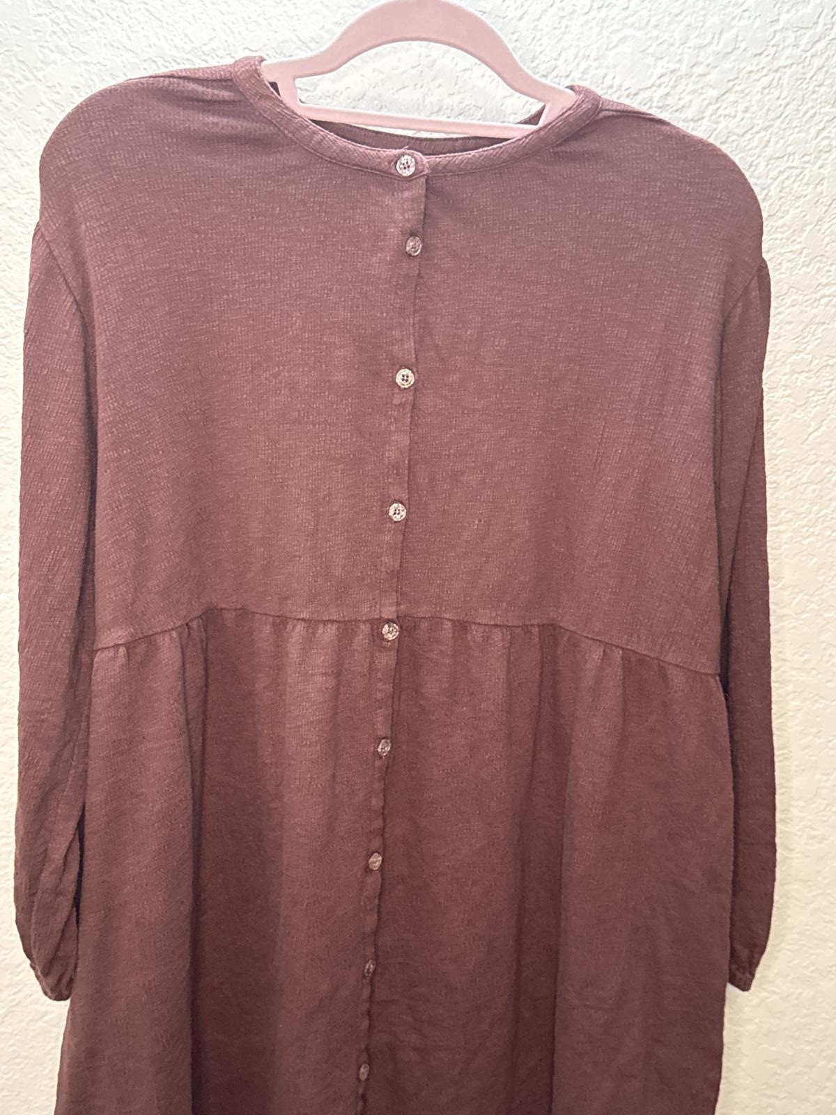 Richer Poorer Cloud Weave Maroon Button Up Dress Size Medium