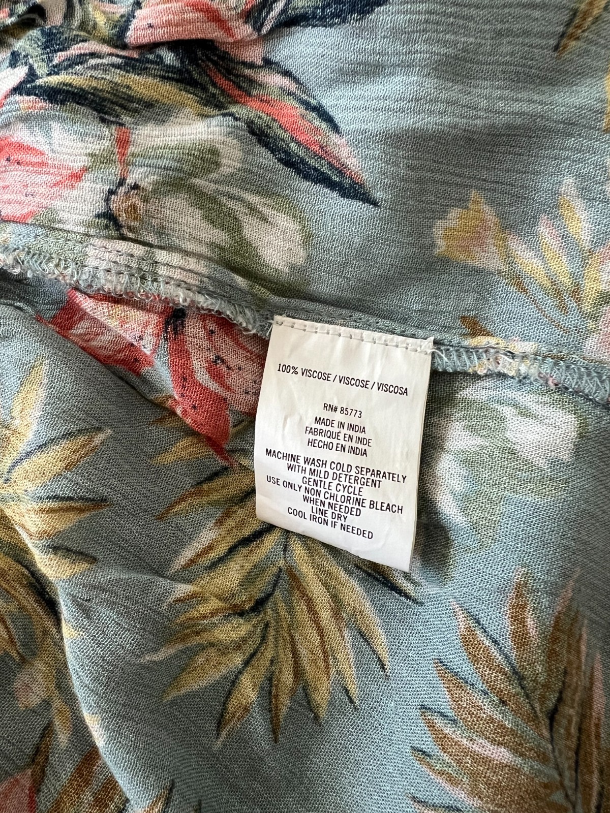 Oneill baby doll tropical floral summer sun dress XL beach resort flowy ruffle