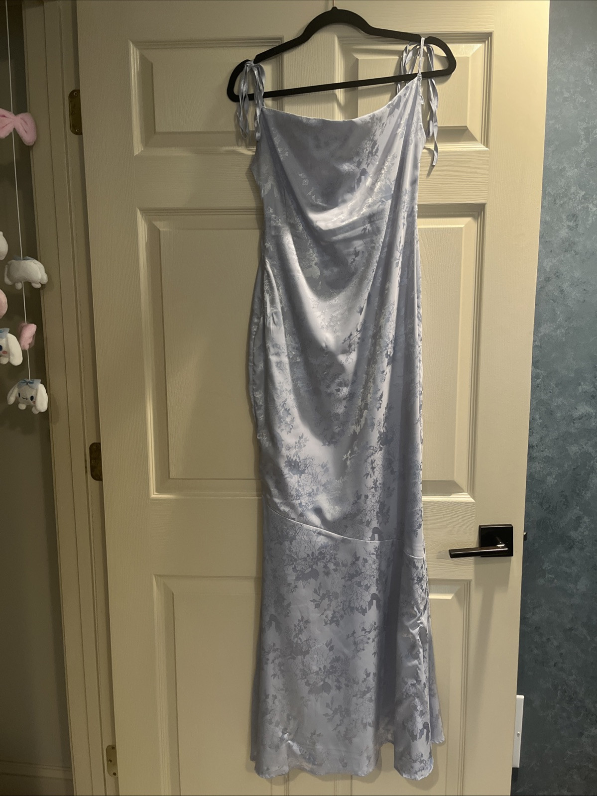 NWT GLNEGE Women’s Satin Bodycon Maxi Dress Formal Evening Party Dress Size Sm