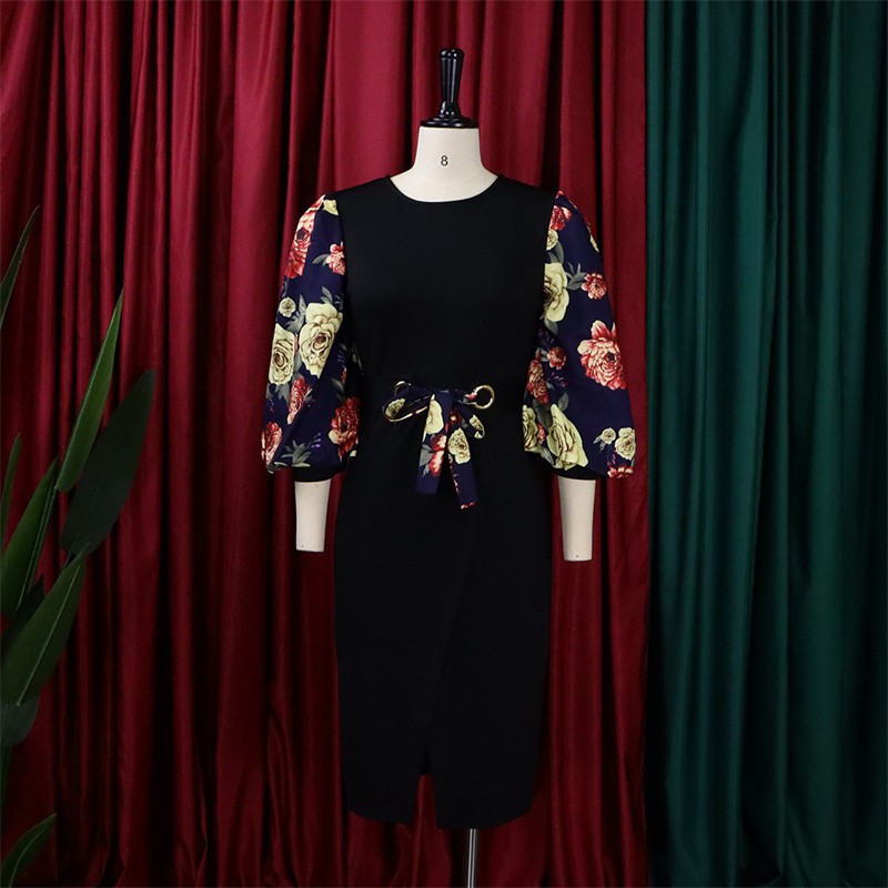 Women’s Clothing Large Size Printed Dress Commuter Temperament Summer Plus Size