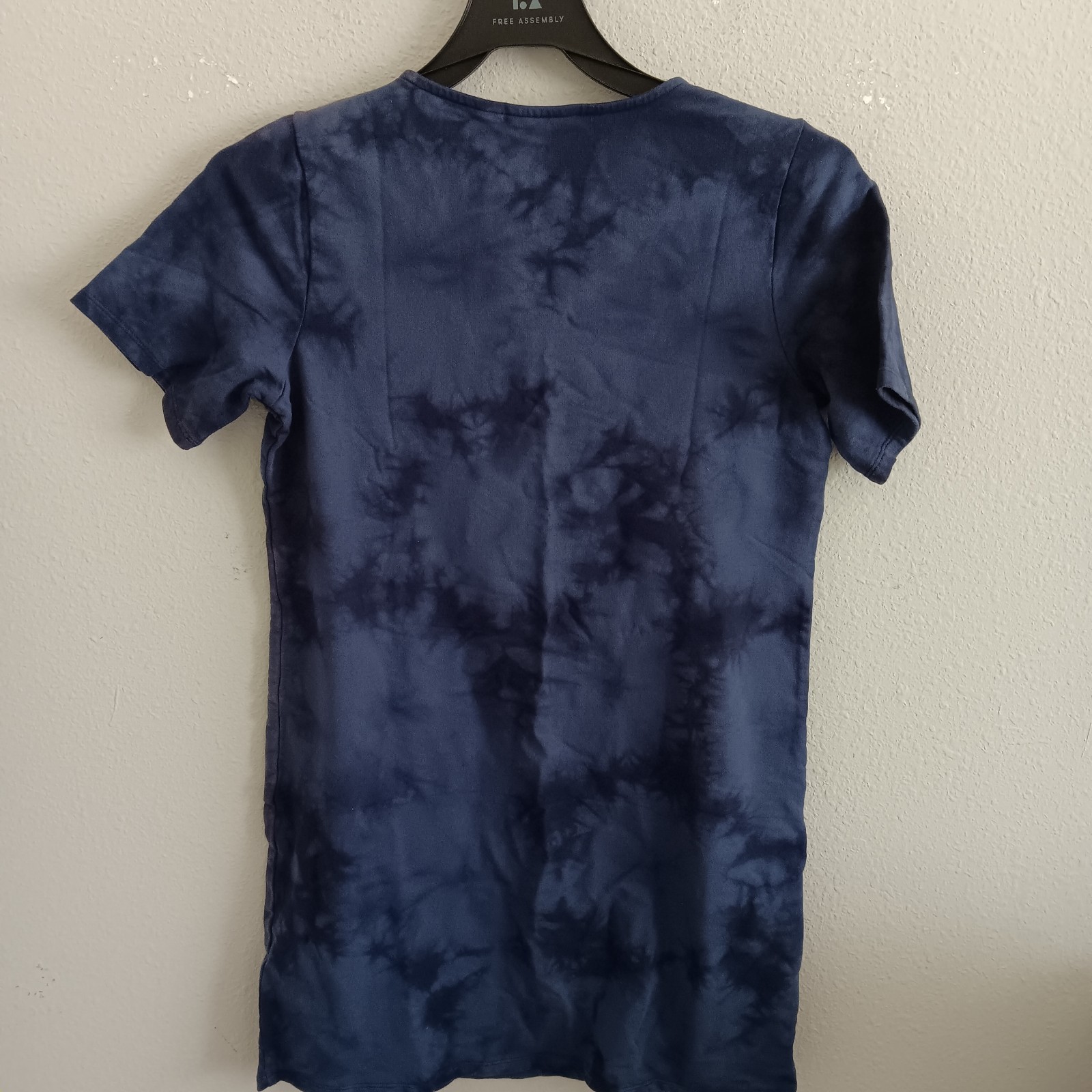 Denim & Co. French Terry Crystal Wash Tie-Dye T-Shir – Navy (SP) a471745