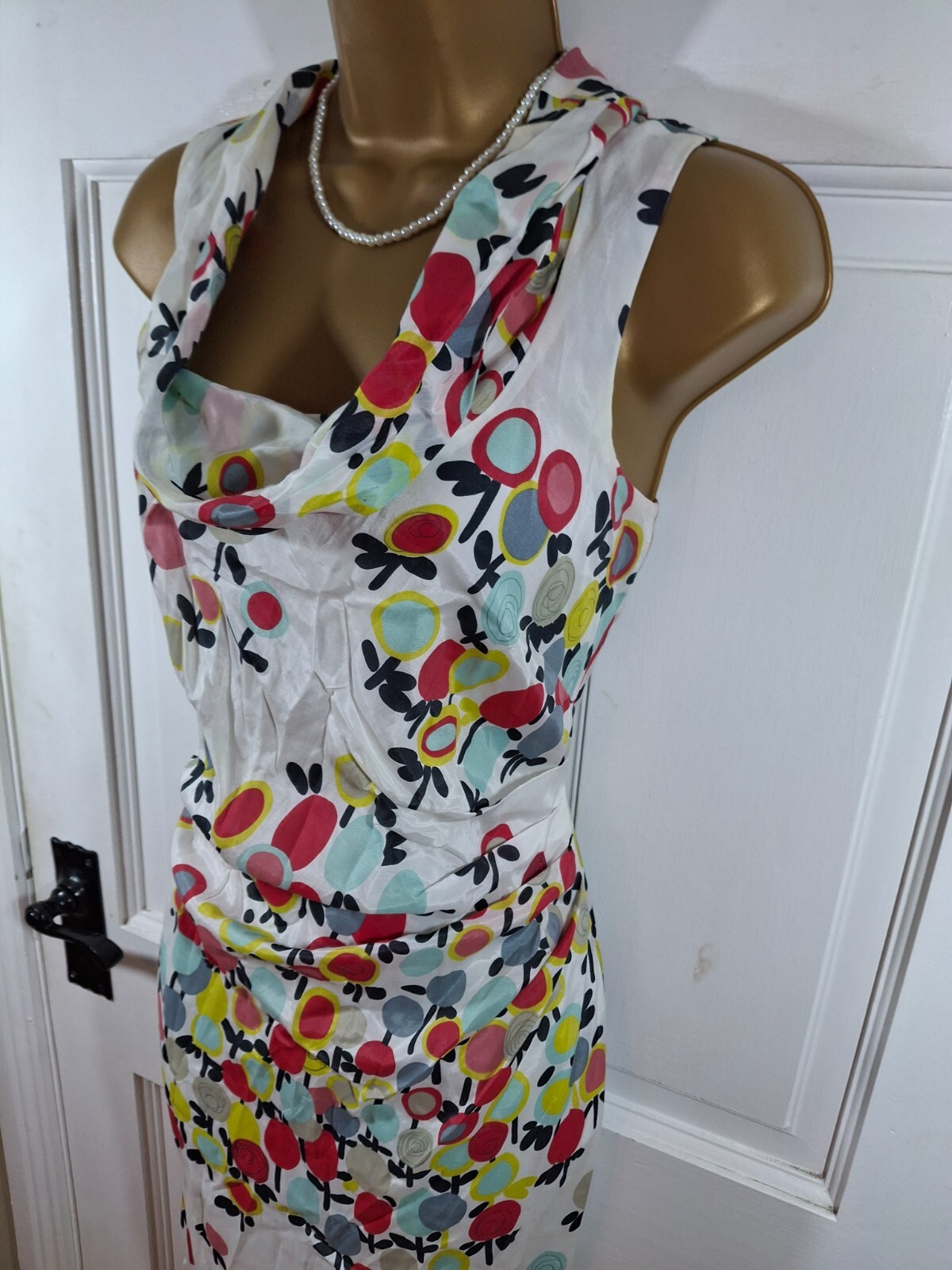 Aideen Bodkin Multicoloured Floral Lined Dress, UK 12, Good Condition