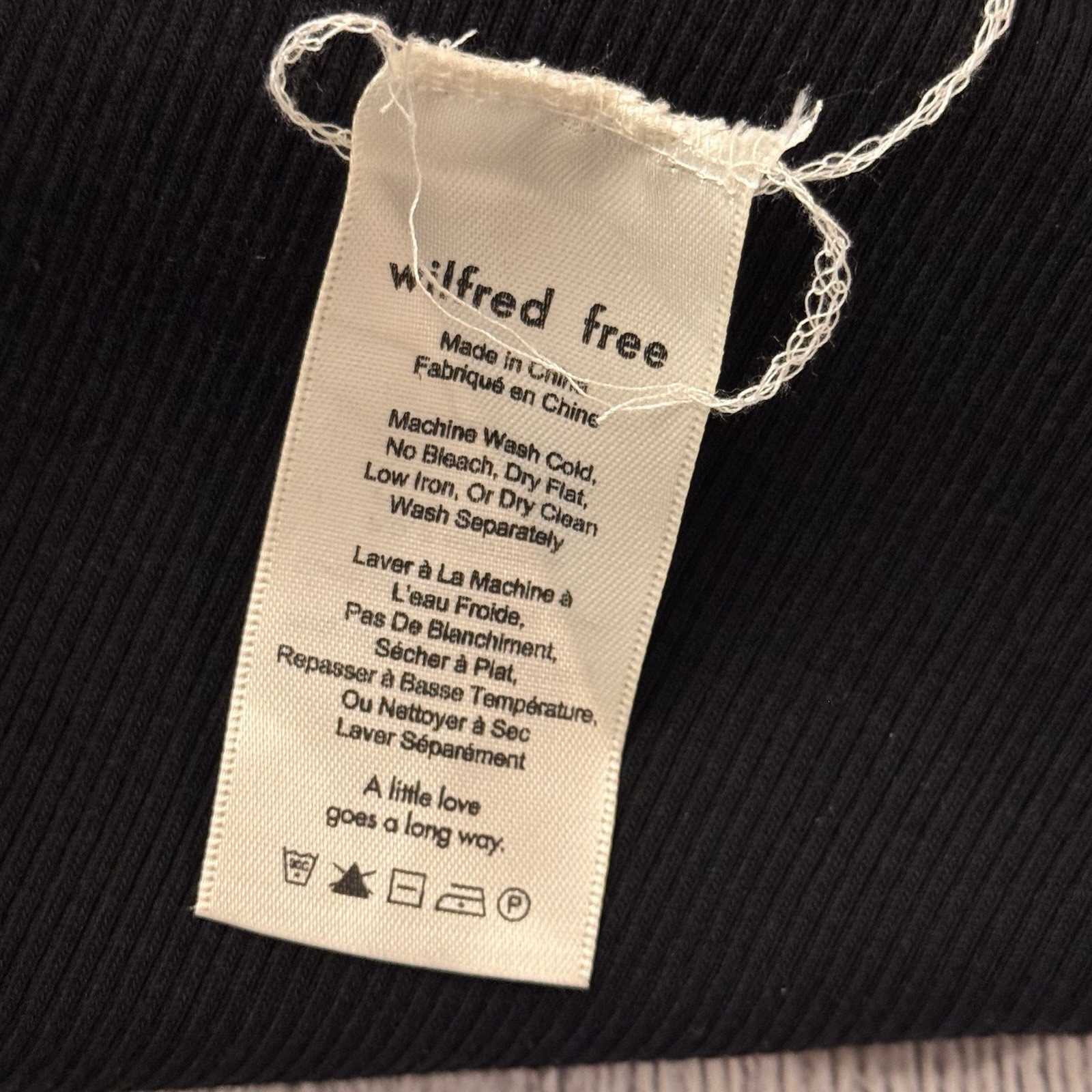 ARITZIA WILFRED FREE Women’s Ribbed Black Sleeveless Tank Dress Bodycon Size XS