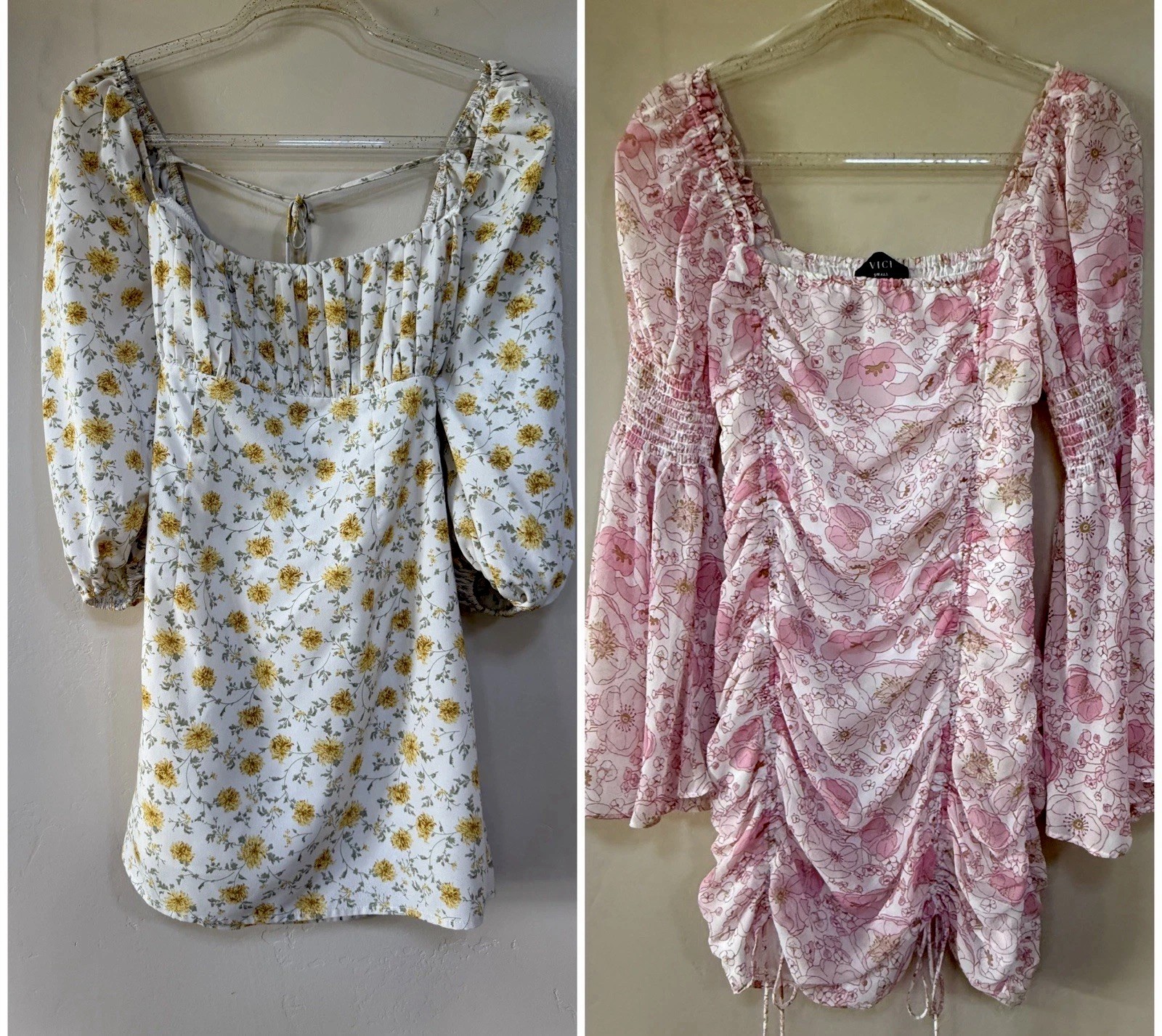 Lot 2 Small Vici Et Clet Flowery Pretty Rush College Party Mini Dresses Womens