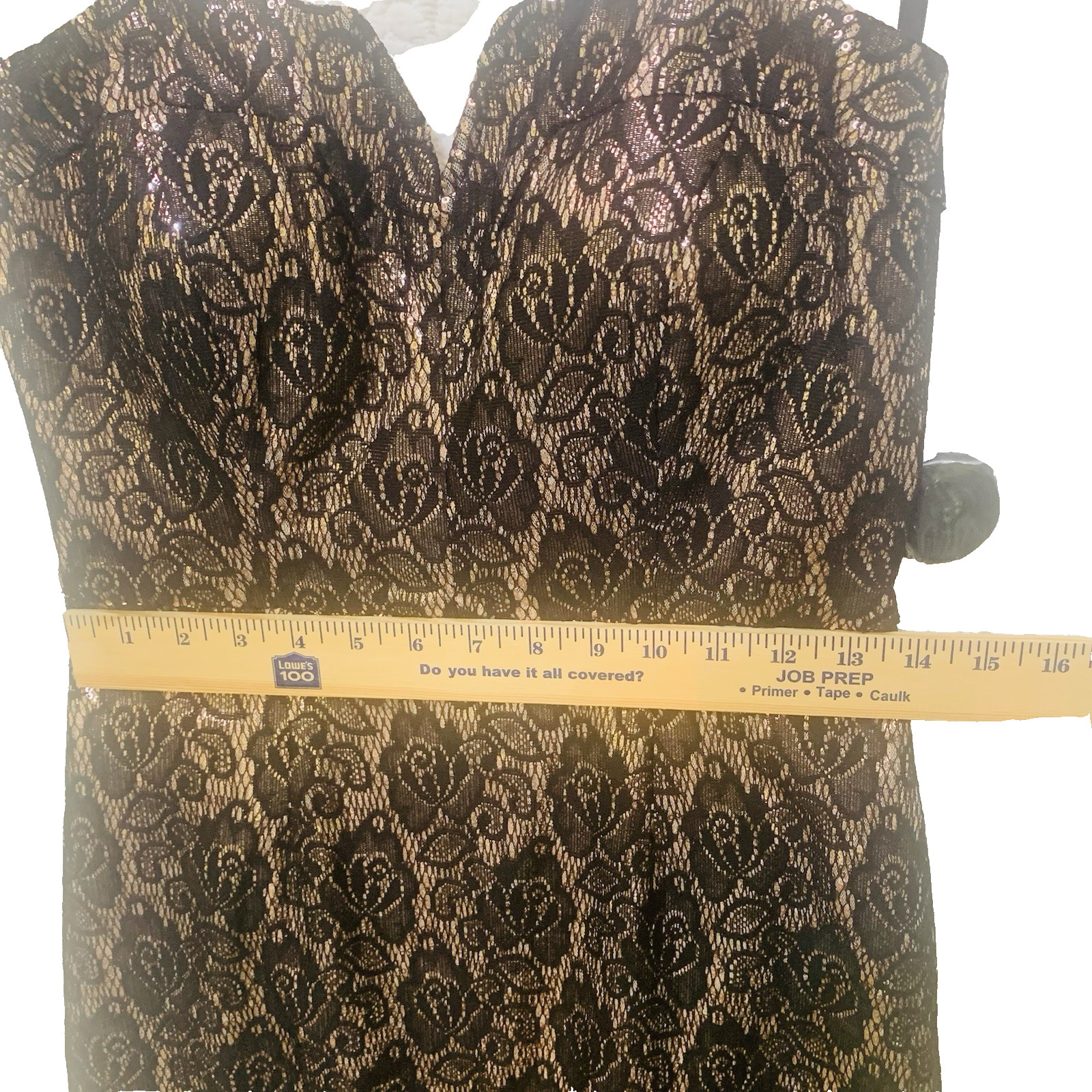 Bisou Bisou Michele Bohbot New w Tags Y2K Dress Blush/Black Size 8 Gold Sparkle