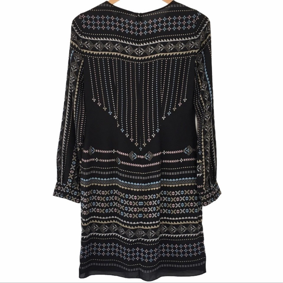 BCBG MaxAzria Freya Dress Shift Tunic Boho Geometric Career Office NWT XS