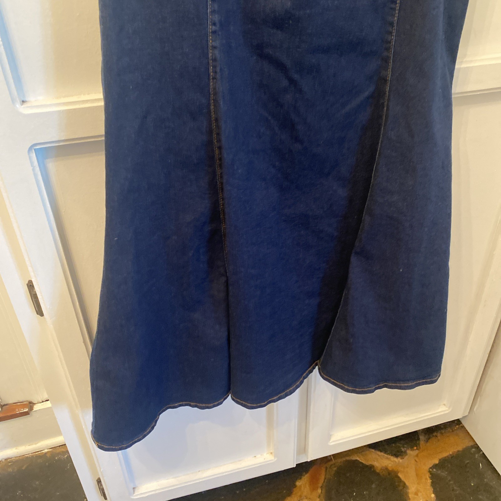 Denim Strapless Maxi Dress Western Nashville Texas L 8-10 SHEIN Fit&Flair