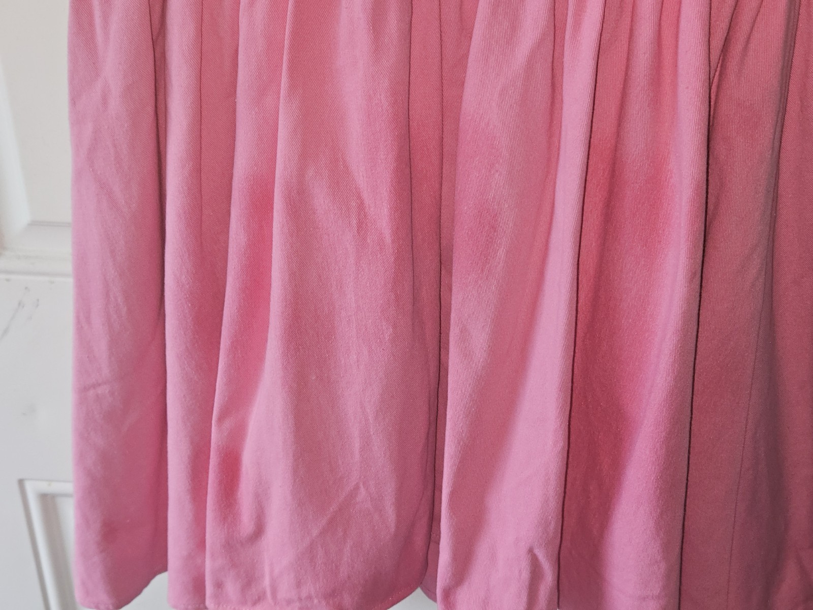 Kourt Pink Denim Corset Pleated Lele Babydoll Fit Flare Mini Dress Size Med NWT