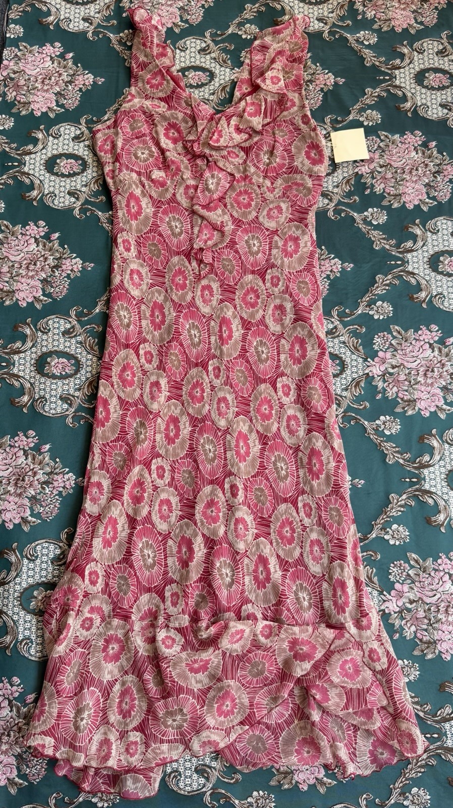 Jonathan Martin Studio 100% Silk Dress Y2K Boho SZ 8