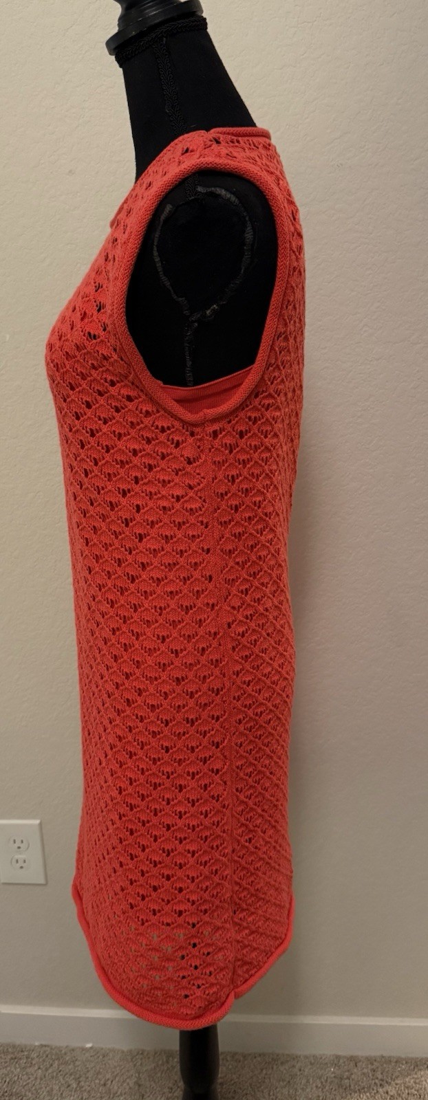 Sanctuary Summer Shell Dress Cayenne Red Crochet Knit Mini Size Small NWT