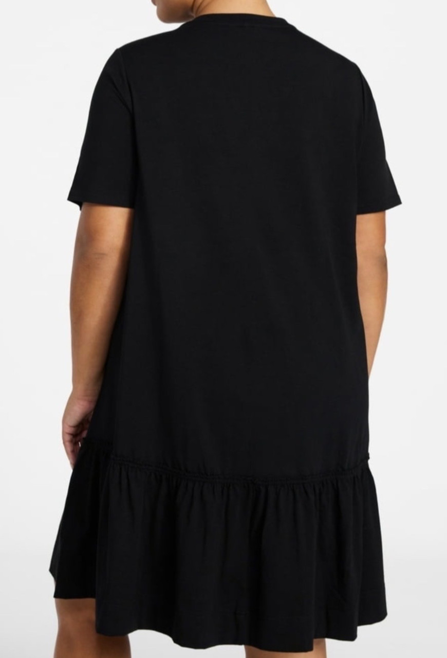Terra & Sky Tiered Dress Plus Size Black – Cotton Stretch Blend – Short Sleeves