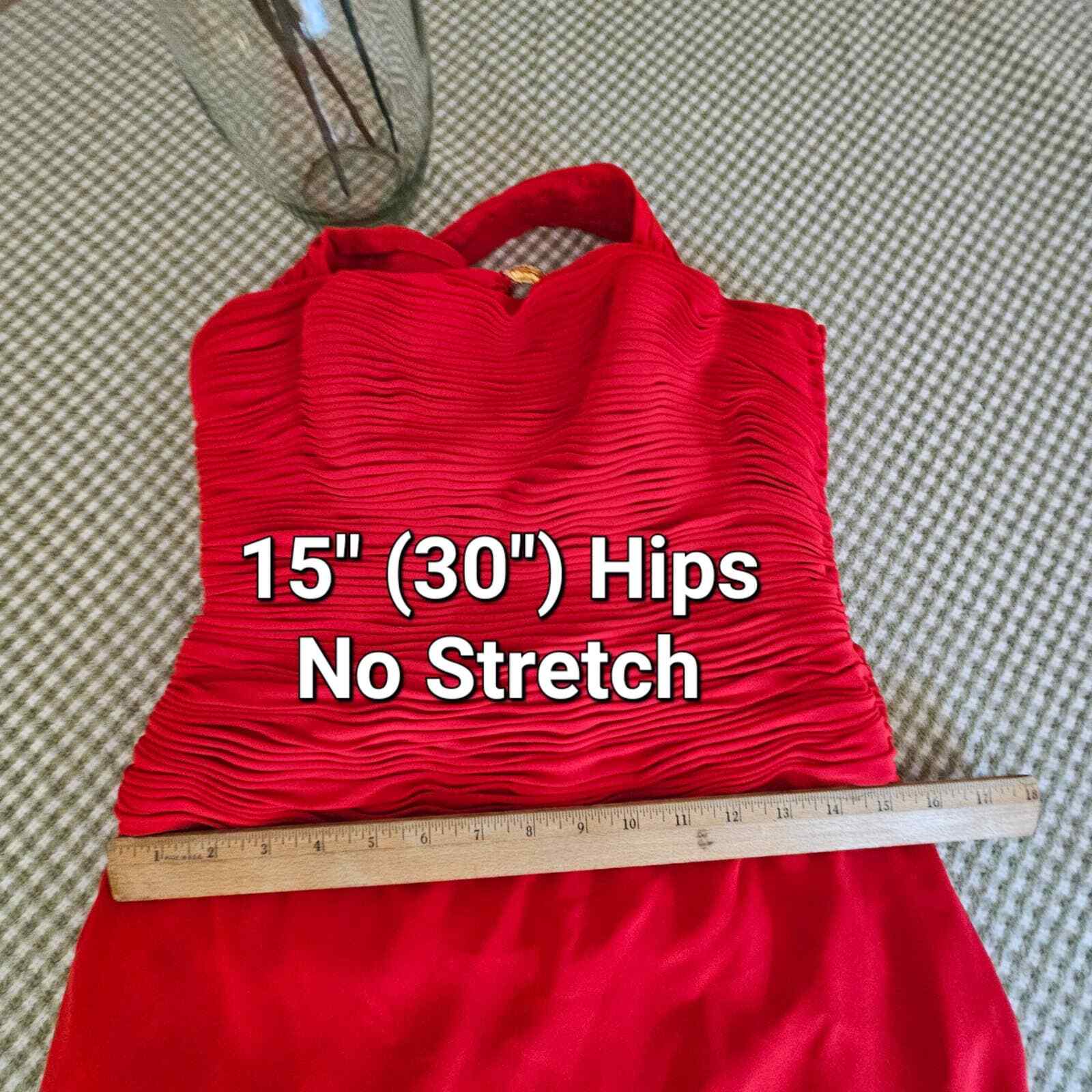 Size 10 Niteline Della Roufogali Red Halter Strap Ruched Bodice Elegant Formal