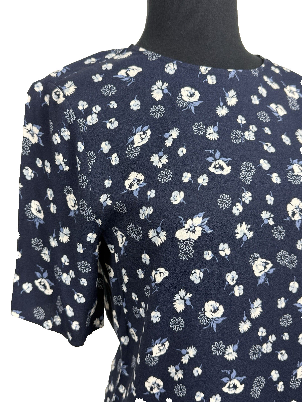 Reformation Beth Dress Blue Floral Mini Keyhole Button Back Shift XS Moody