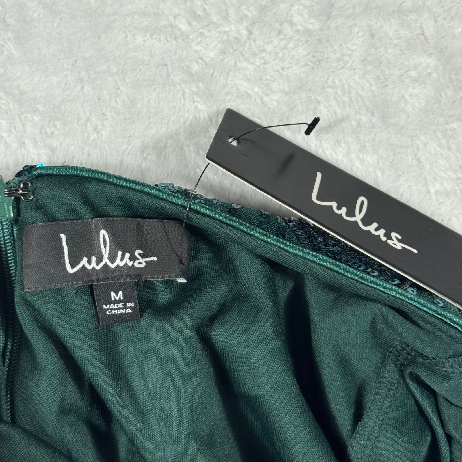 Lulus Emerald Green Sequin Lace-Up Maxi Dress Mermaid Formal Gown NWT