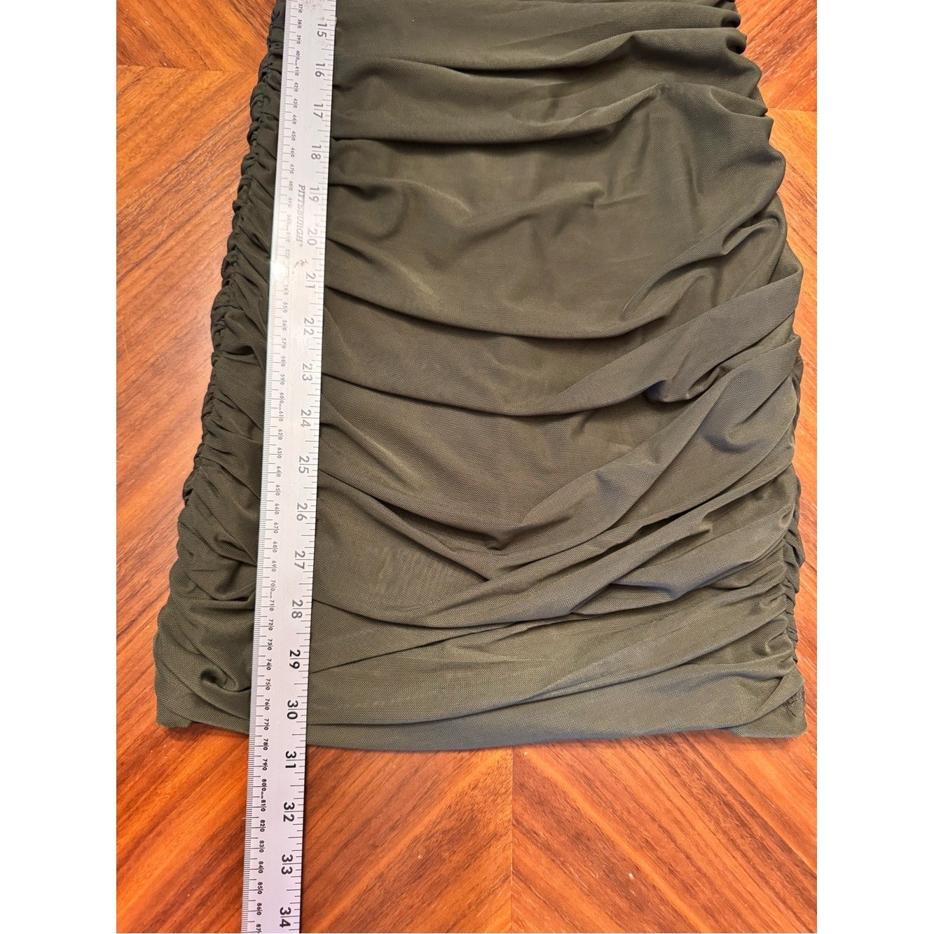 Princess Polly Olive Bodycon Ruched Mini Dress Size 6