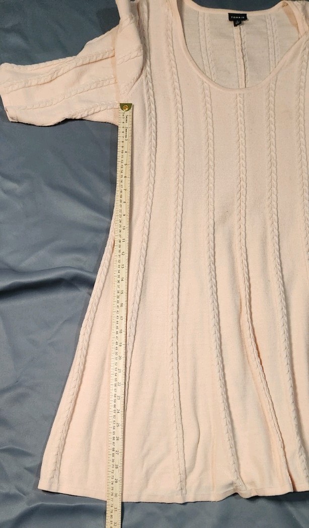 Torrid Light Pink/Blush/Peach Cable Knit Sweater Dress Size 3(3X)