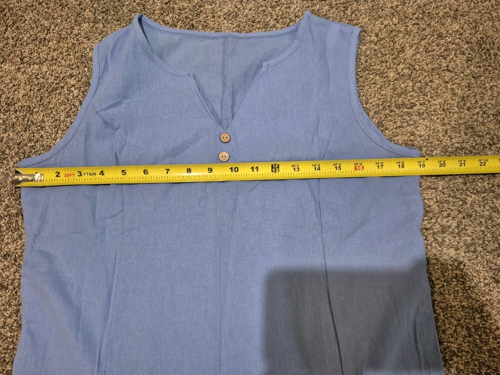 Women’s Small Periwinkle Blue Sleeveless Midi Dress V-Neck Pockets