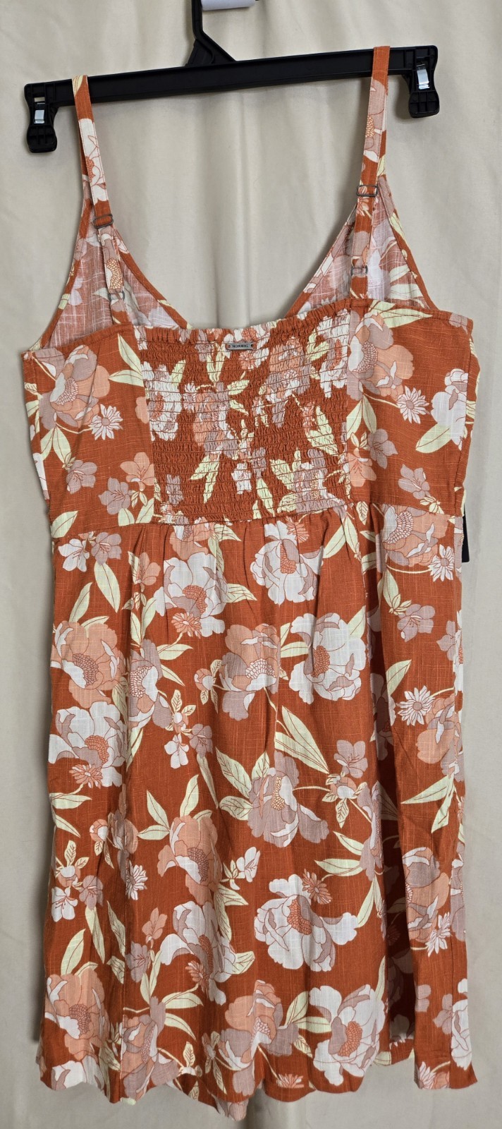 The Normal Brand Sonoran Orange Floral Tank Dress Size Medium Adjustable NewWTag