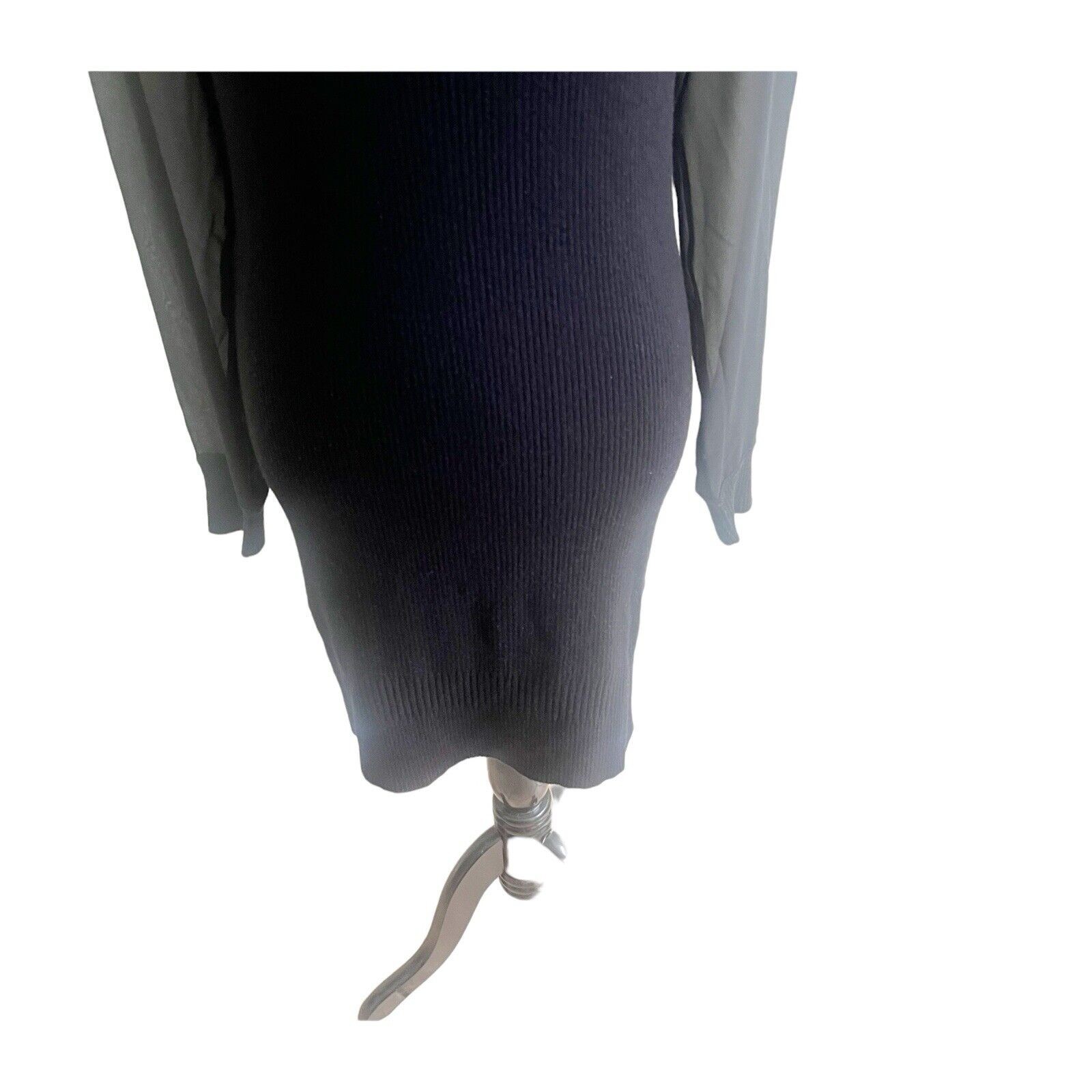 All Saints Milo Funnel Sweater Dress Black Size 6 Wool Cashmere Blend Minimalist
