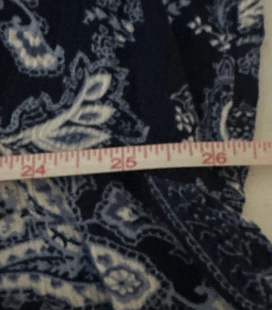 Catherines Plus Size 2X 22 24W Blue Shift Paisley Pleated Waist down Midi Dress