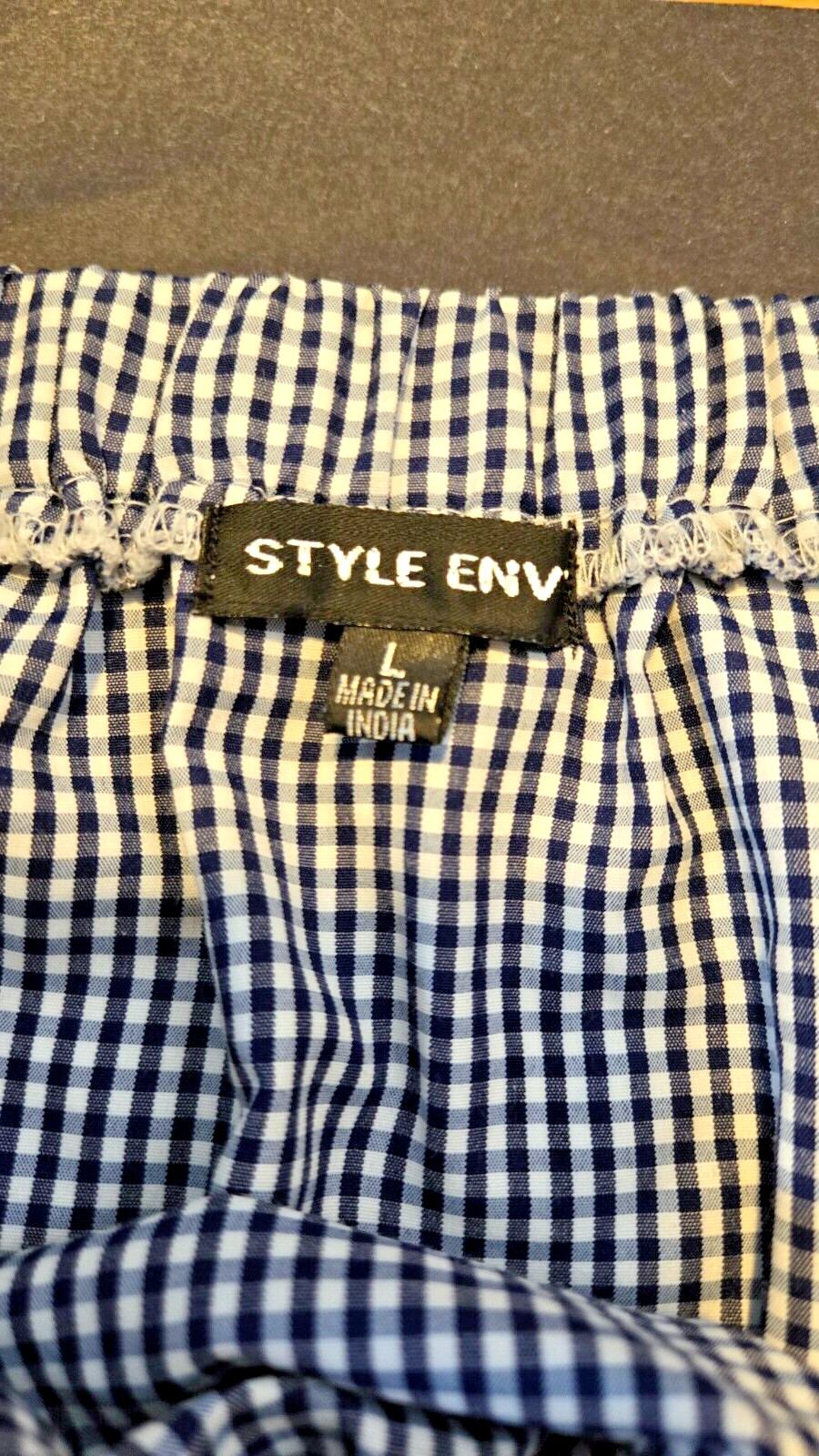 Style Envy Blue and White Front Tie Shirt Dress Women Size Large Cotton Blend