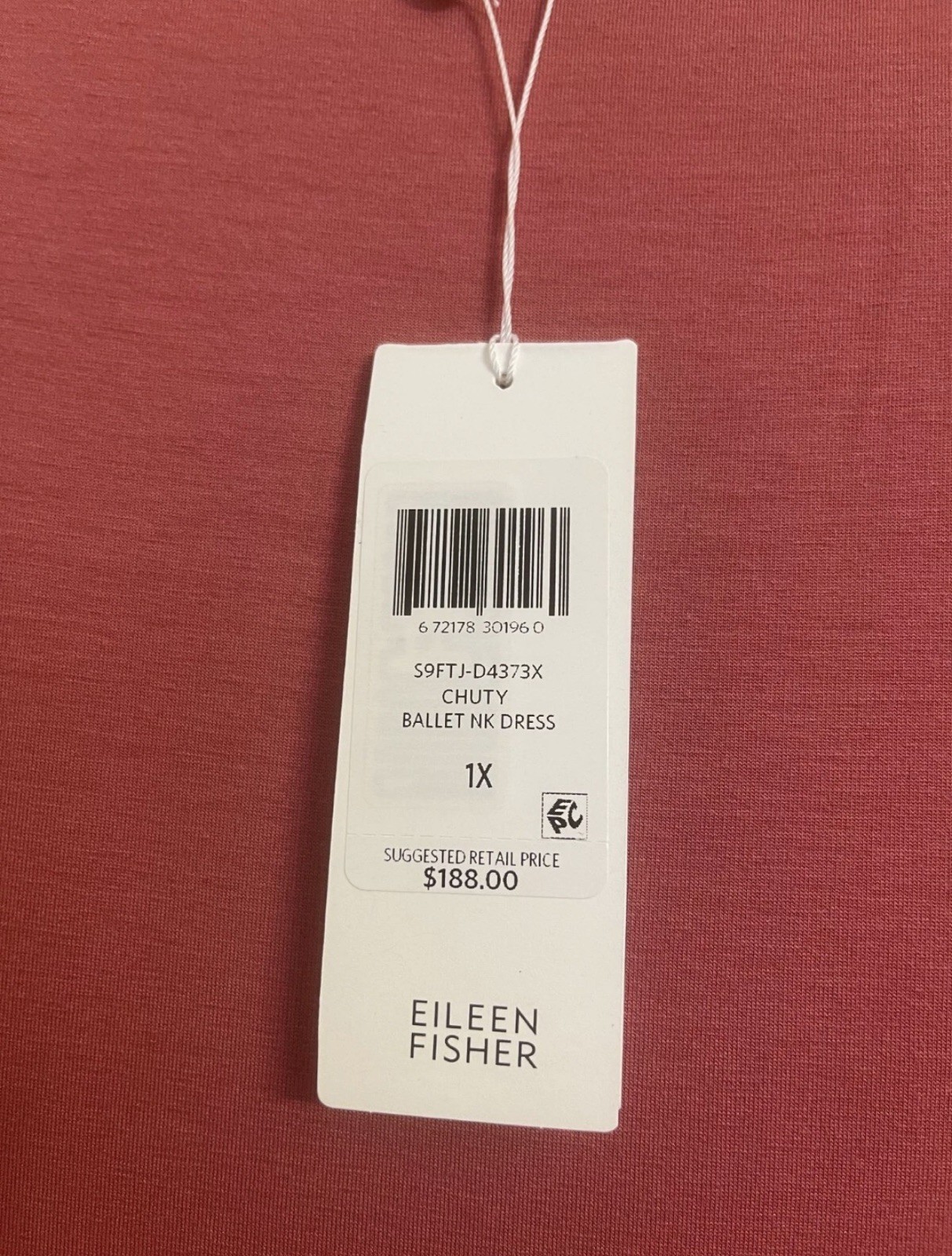 Eileen Fisher Chutney Tencel Lyocell Ballet Neck Dress 1X (It has detail)