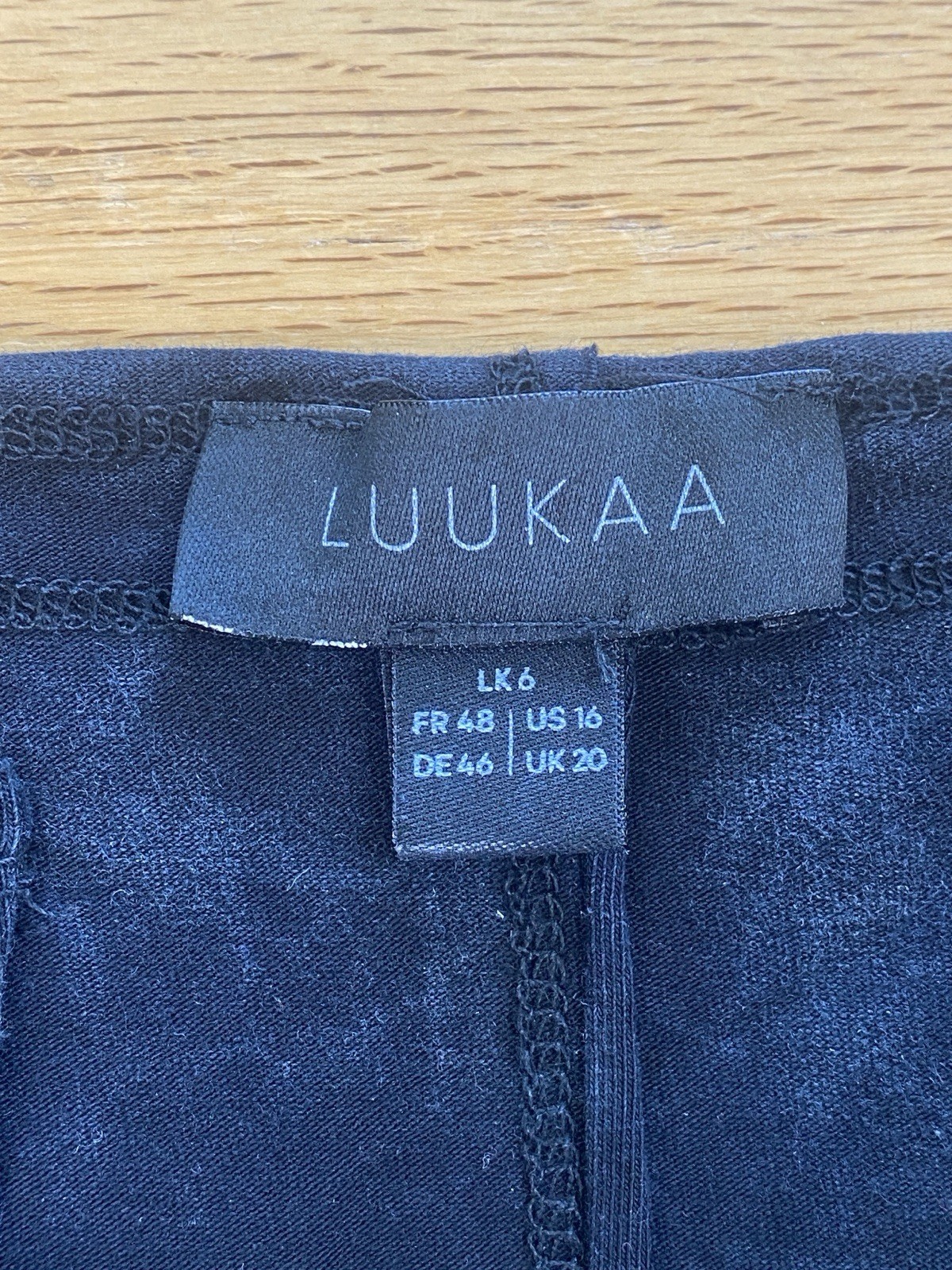 LUUKAA Flicker Eco-friendly Washed, Thin Cotton Jersey Dress, Long Black Size 16