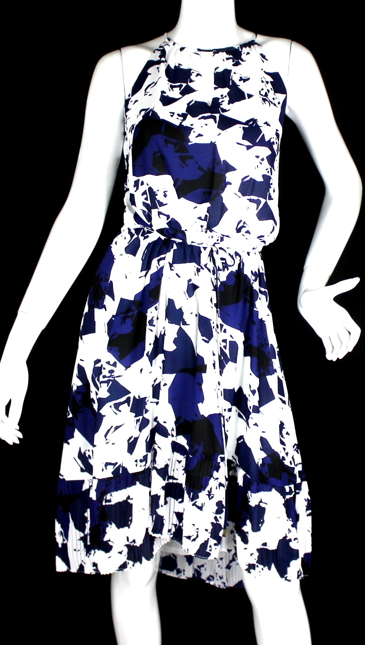 {SIMPLY VERA VERA WANG} Dress Blouson Sz. L-P High Neck Multicolor Lined Summer