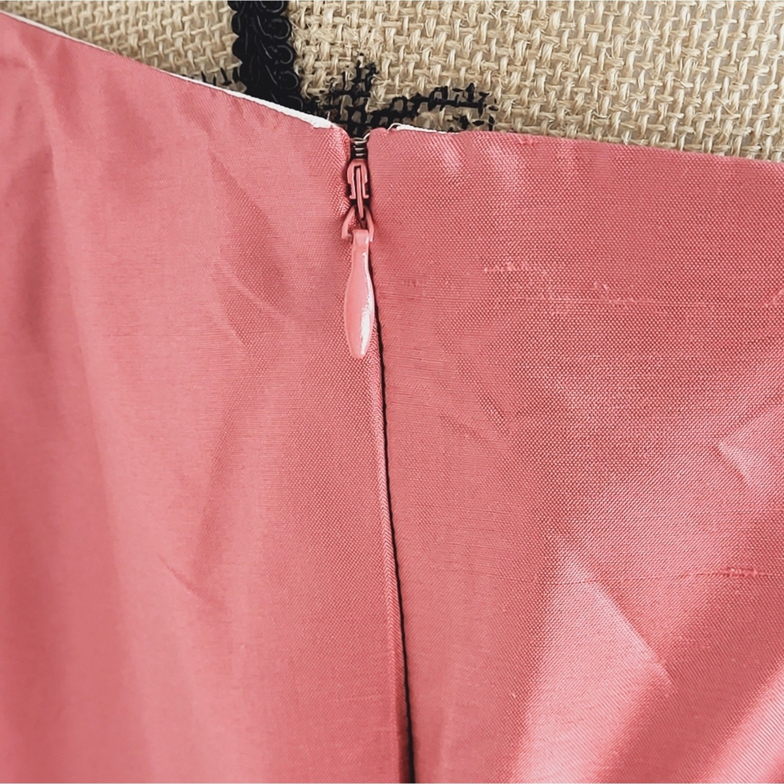 Ann Taylor Salmon 100% Silk Taffeta Strapless/Strap Fit & Flare Dress NWT Sz 12
