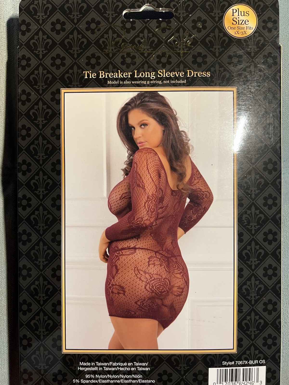 Tie Breaker Long Sleeve Dress, Red, Plus Size, New