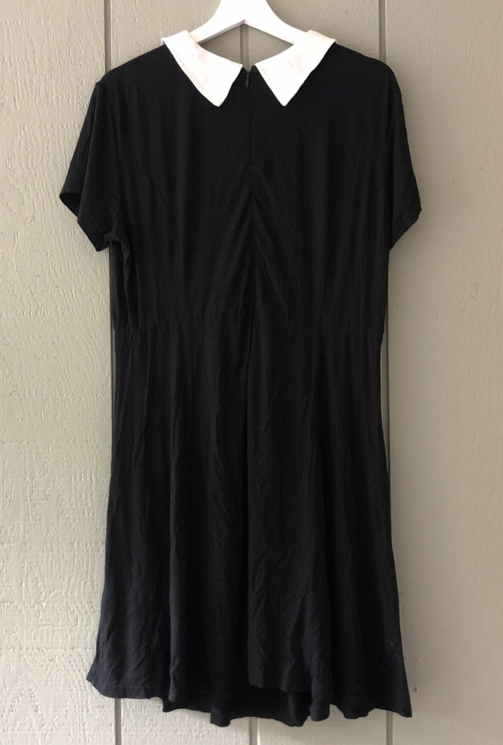 Killstar Gothic Whimsigoth White Collared Dress 3XL Zip Back Ribbon Tie Waist