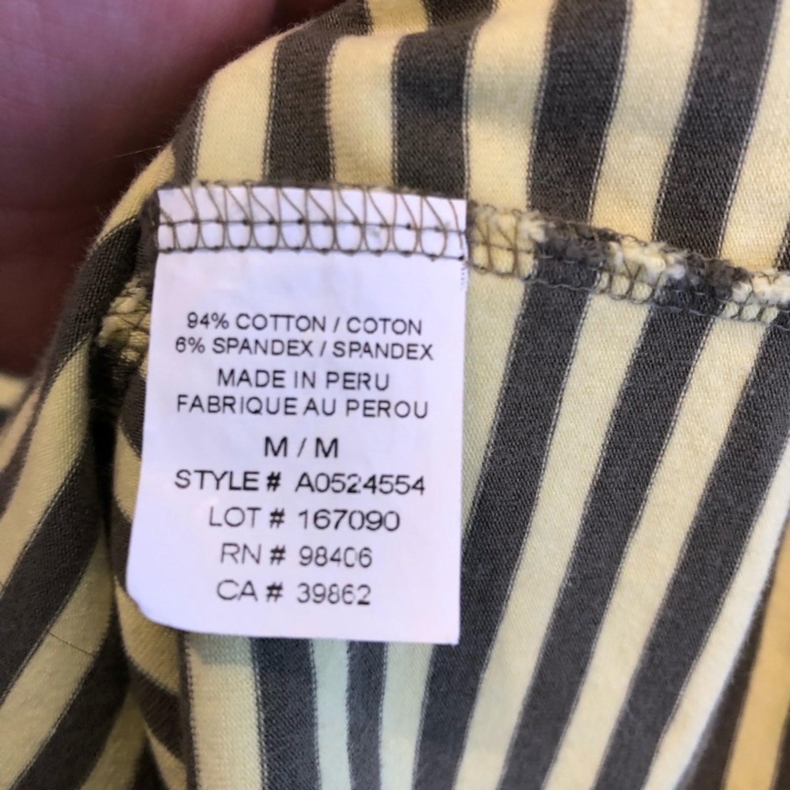Theory yellow brown striped cap sleeve tee dress size Medium