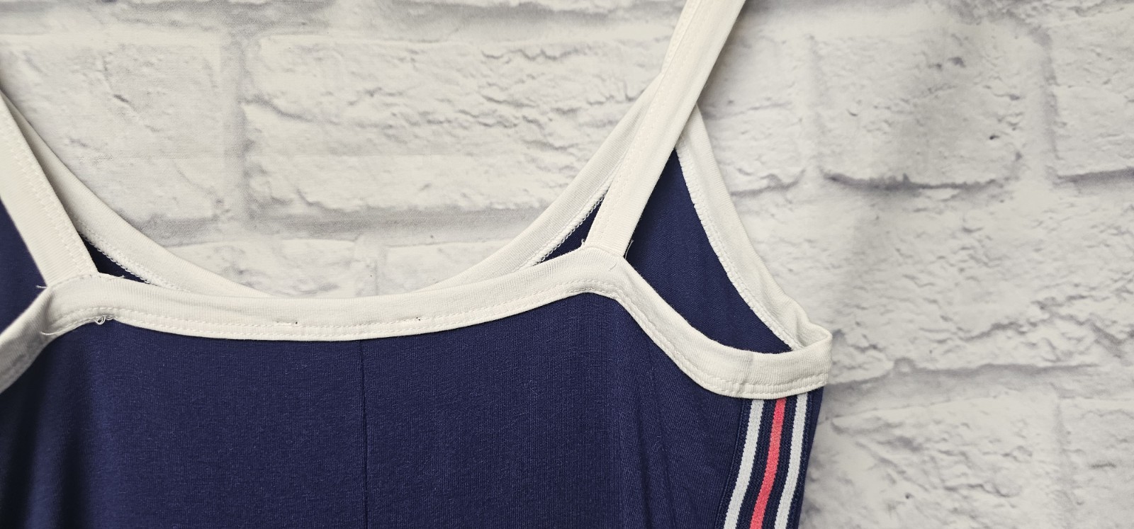 EXPRESS XS NAVY BLUE PINK WHITE SIDE RIBBON STRIPE VARSITY BODYCON TANK DRESS