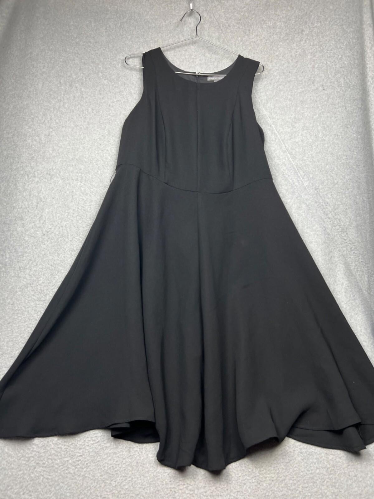 Jessica London Fit Flare Dress Womens 14W Simple Modern Neutral Minimalist *
