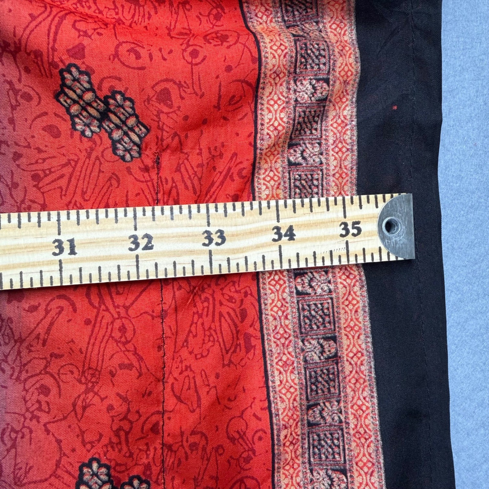 Sante Classics Red Paisley Kaftan Maxi Dress One Size Boho Resortwear India