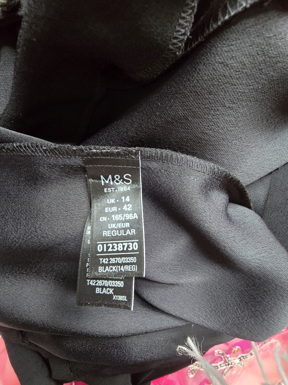 Little Black Shift Dress M and S 14 Max Bust 40 Inches Chic Straight Work Wake
